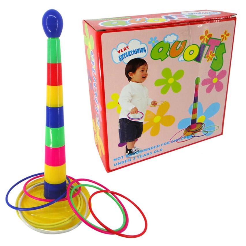 Circle toys Set of Plastic Ring Toss Quoit Hoopla Family Indoor/Outdoor/Garden Game Toy Sports toys for children kdis