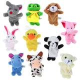 10pcs Cartoon Animal Finger Puppets Soft Velvet Dolls Props Toys