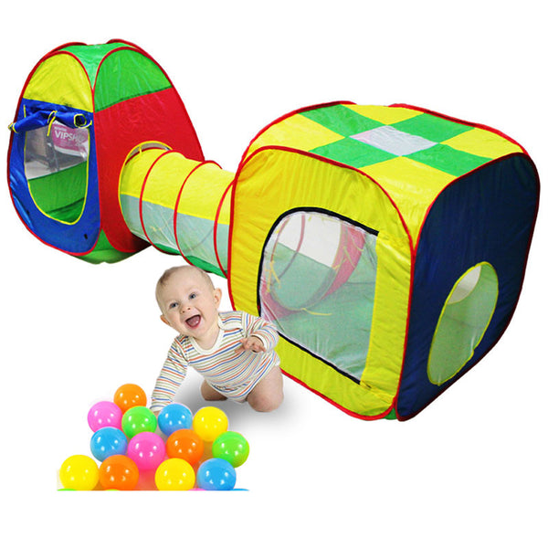 Cubby Tube Teepee Pop up 3pc/set Baby Play Tent Children's Tent Baby Tunnel Adventure Play House Toy Tents for Kids