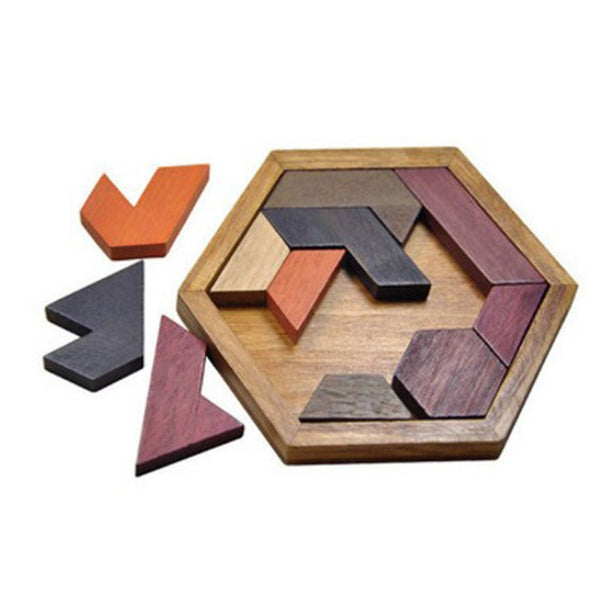 Kids Puzzles Wooden Toys Jigsaw Board Geometric Shape Children Educational Toys Intelligence Dimensional Puzzle Combination