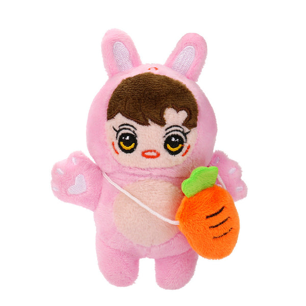 Carrot Girl Boys Plush Soft Doll Keychain Clip Keyring Hip Hop Stuffed Toy